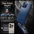 ACS06598 - iPhone 15 Pro Max Case Mag Armor (MagFit) in navy blue designed for iPhone 15 Pro Max. Not compatible with iPhone 15, 15 Plus or 15 Pro 