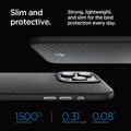 ACS07045 - iPhone 15 Pro Case Enzo Aramid (MagFit) in matte black slim and protective. strong, lightweight, and slim for the best protection every day.