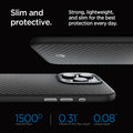 ACS07044 - iPhone 15 Pro Max Case Enzo Aramid (MagFit) in matte black slim and protective. strong, lightweight, and slim for the best protection every day.