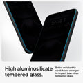 AGL06905 - iPhone 16 GLAS.tR EZ Fit Privacy showing the high aluminosilicate tempered glass. Better resistant to scratch and stronger to impact than other tempered glass