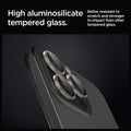 AGL08864 - iPhone 16 Pro Max / iPhone 16 Pro Optik Pro EZ Fit Lens Protector in Titanium showing the high aluminosilicate tempered glass. Better resistant to scratch and stronger to impact than other tempered glass