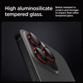 AGL05217 - iPhone 16 Pro / 16 Pro Max Optik Pro Lens Protector L-series showing the high aluminosilicate tempered glass. Better resistant to scratch and stronger to impact than other tempered glass