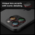 AGL05217 - iPhone 16 Pro / 16 Pro Max Optik Pro Lens Protector L-series showing the unique lens accents with iconic detailing