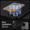 AGL06159 - iPhone 16 Pro / 16 Pro Max Optik Pro Lens Protector in zero one showing the easy installation. Alignment tray guides it easy