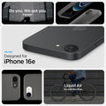 ACS09532 - iPhone 16e Case Liquid Air in Marble Gray showing the all new designed for iPhone 16e