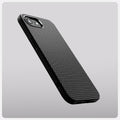 ACS09151 - iPhone 16e Case Liquid Air (MagFit) in Matte Black showing the back, partial side and bottom