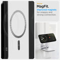 ACS09151 - iPhone 16e Case Liquid Air (MagFit) in Matte Black showing the stronger MagFit. Improved magnets for snappy and strong connection