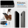 ACS09532 - iPhone 17e Case Liquid Air in Marble Gray showing the all-around protection. Raised edges with just the right amount of slimness