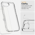 ACS09160 - iPhone 16e Case Ultra Hybrid in Crystal Clear showing the long lasting clarity. Dual-layered with durable PC and flexible TPU