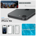 ACS09531 - iPhone 16e Case Ultra Hybrid in Space Crystal showing the all new design for iPhone 16e with long lasting clarity