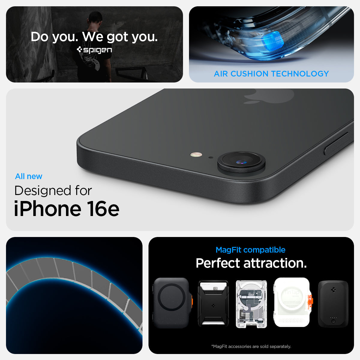 ACS09145 - iPhone 16e Case Ultra Hybrid (MagFit) in Frost White showing the all new design for iPhone 16e. MagFIt compatible