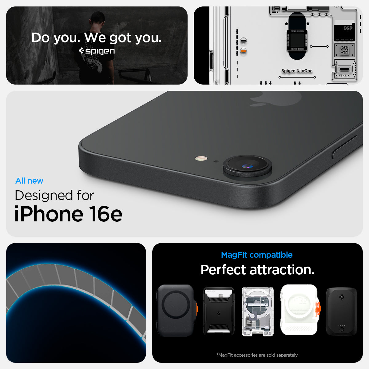 ACS09143 - iPhone 16e Case Ultra Hybrid Neo One (MagFit) in Neo One showing the all new design for iPhone 16e. MagFit compatible