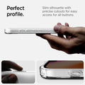 ACS09139 - iPhone 16e Case Ultra Hybrid (MagFit) in Clear White showing the perfect profile. Slim silhouette with precise cutouts for easy access for all buttons