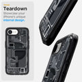 ACS09141 - iPhone 16e Case Ultra Hybrid Zero One (MagFit) in Zero One showing the design teardown. Showcase your iPhone's unique internal design