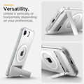 ACS09148 - iPhone 17e Case Ultra Hybrid S (MagFit) in Clear White showing the hands-free versatility. Unfold it vertically or horizontally depending on your preferences