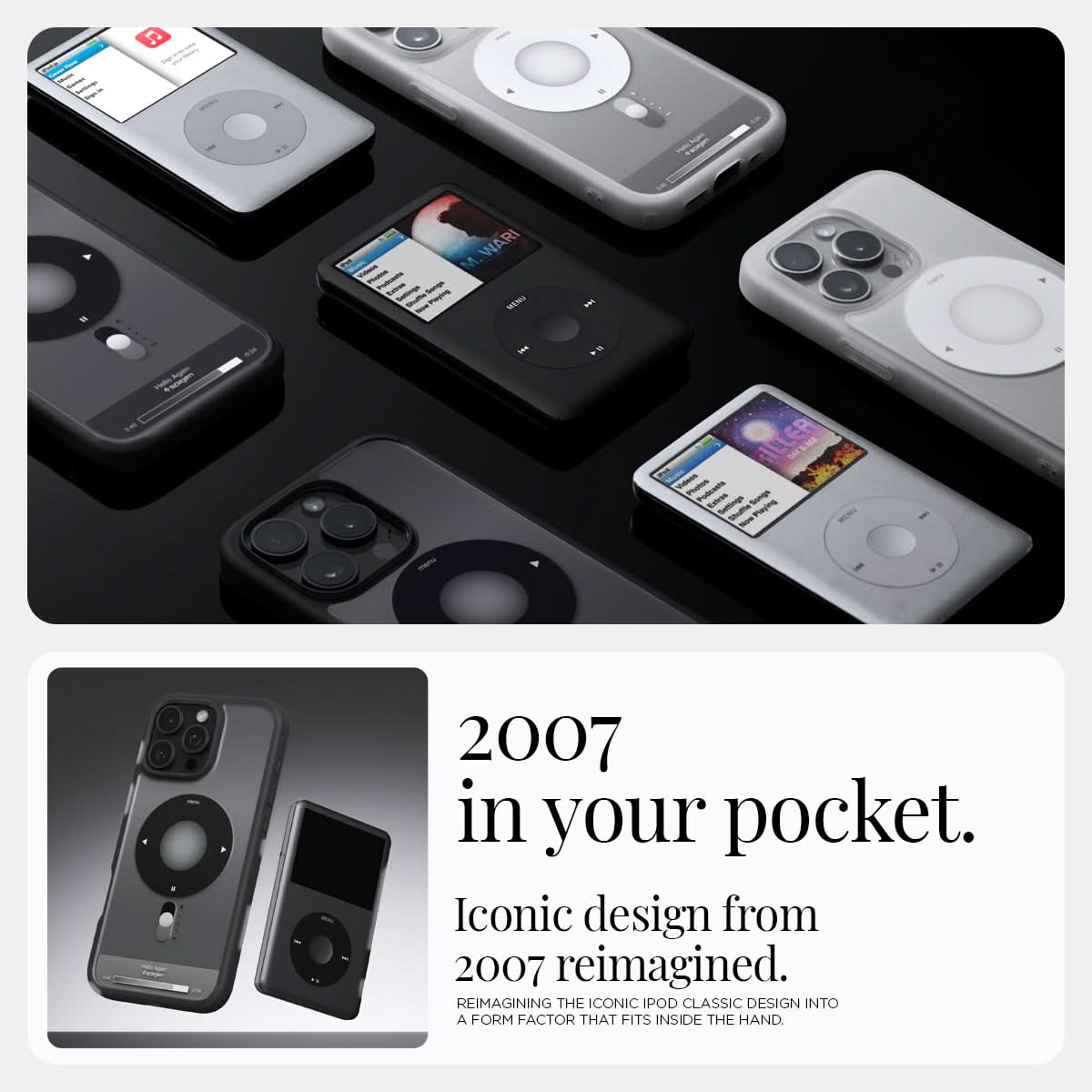 ACS08384 - iPhone 16 Pro Case Ultra Hybrid Classic (MagFit) in Classic Black 2007 in your pocket. Iconic design from 2007 reimagined.