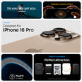 ACS08514 - iPhone 16 Pro Case Ultra Hybrid T (MagFit + Camera Control) in Frost Black showing the air cushion technology, designed for iPhone 16 Pro, and MagFit compatible