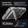 ACS08143 - iPhone 16 Pro Case Ultra Hybrid S (MagFit) in Graphite hands free functionality. Unfold the kickstand to experience hands free viewing anywhere you go. tested durability 10,000x 