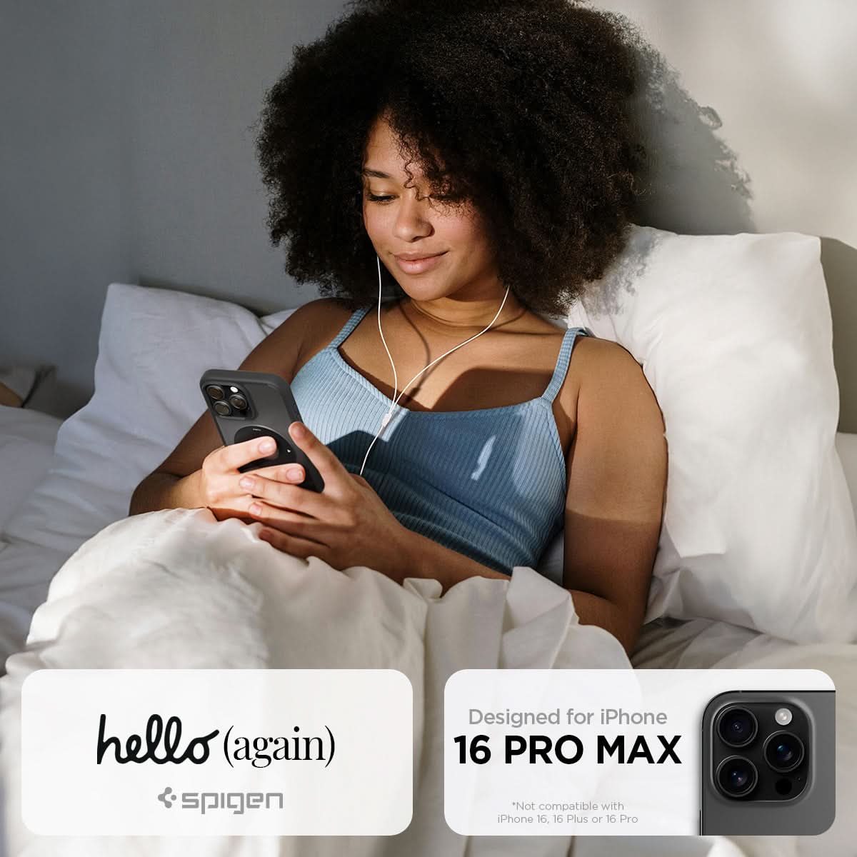 ACS08383 - iPhone 16 Pro Max Case Ultra Hybrid Classic (MagFit) in Classic Black hello again spigen. Designed for iPhone.