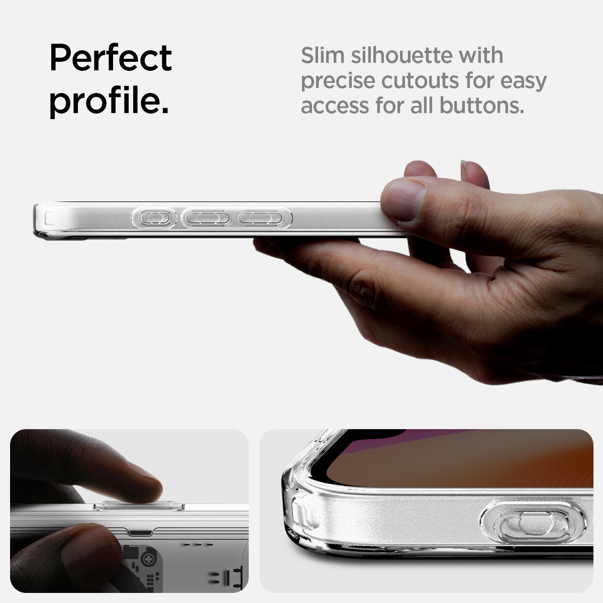 ACS09143 - iPhone 16e Case Ultra Hybrid Neo One (MagFit) in Neo One showing the perfect profile. Slim silhouette with precise cutouts for easy access for all buttons