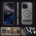 ACS08380 - iPhone 16 Pro Case Ultra Hybrid S (MagFit) in Frost Gray showing front, side and back.