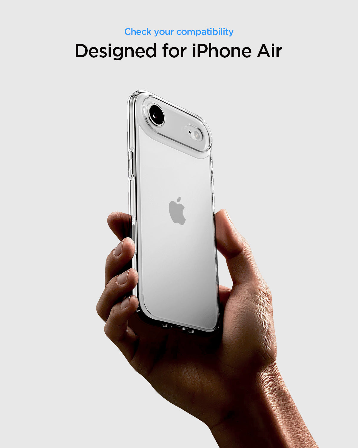 ACS10049 - iPhone 17 Air Ultra Hybrid in Crystal Clear showing check your compatibility.