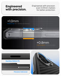 ACS09989 - iPhone 17 Case Enzo Aramid T in black showing the engineered with precision. Engineered with precision even 0.01mm matters for better protection
