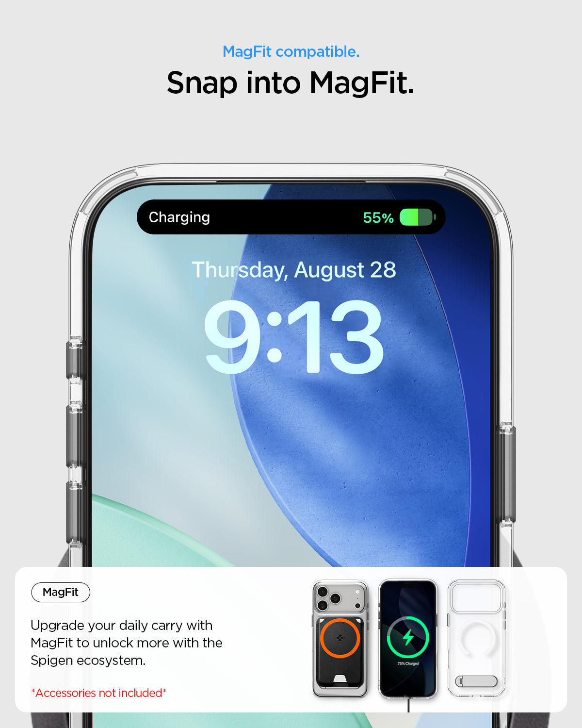 ACS12004 - iPhone 18 Pro Max / iPhone 17 Pro Max Slim Armor Essential S (Mag Fit) showing magnetic compatibility for convenient charging and accessory attachment.