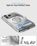 ACS12005 - iPhone 18 Pro / iPhone 17 Pro Slim Armor Essential S (Mag Fit) showing a 360-degree rotating kickstand for adjustable viewing angles.