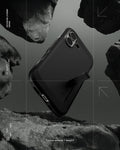 ACS09984 - iPhone 17 Case Tough Armor T AI (MagFit) in black showing the back with kick stand