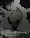ACS09985 - iPhone 17 Case Tough Armor T AI (MagFit) in gunmetal showing the back with kick stand