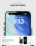 ACS09981 - iPhone 17 Case Ultra Hybrid S (MagFit) showing the MagFit compatibility. Snap into MagFit. Upgrade daily carry with MagFit to unlock more with Spigen ecosystem.