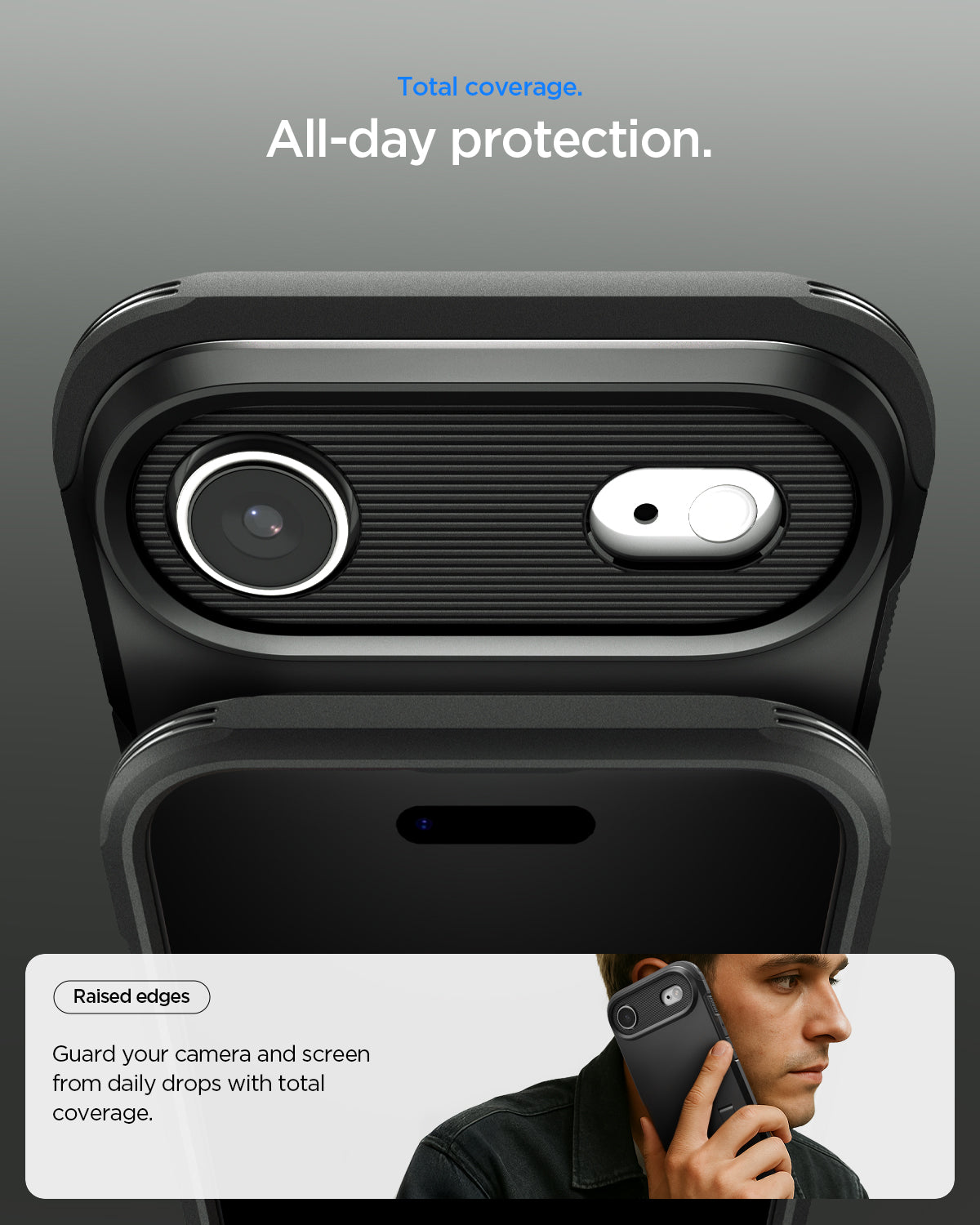 ACS09928 - iPhone 17 Air Case Tough Armor T AI (MagFit) in black showing total coverage. All day protection