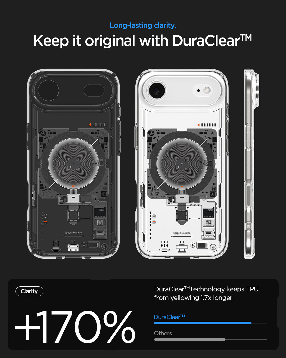 ACS10059 - iPhone 17 Air Ultra Hybrid Neo One (MagFit) showing long lasting clarity. Keep it original with duraclear