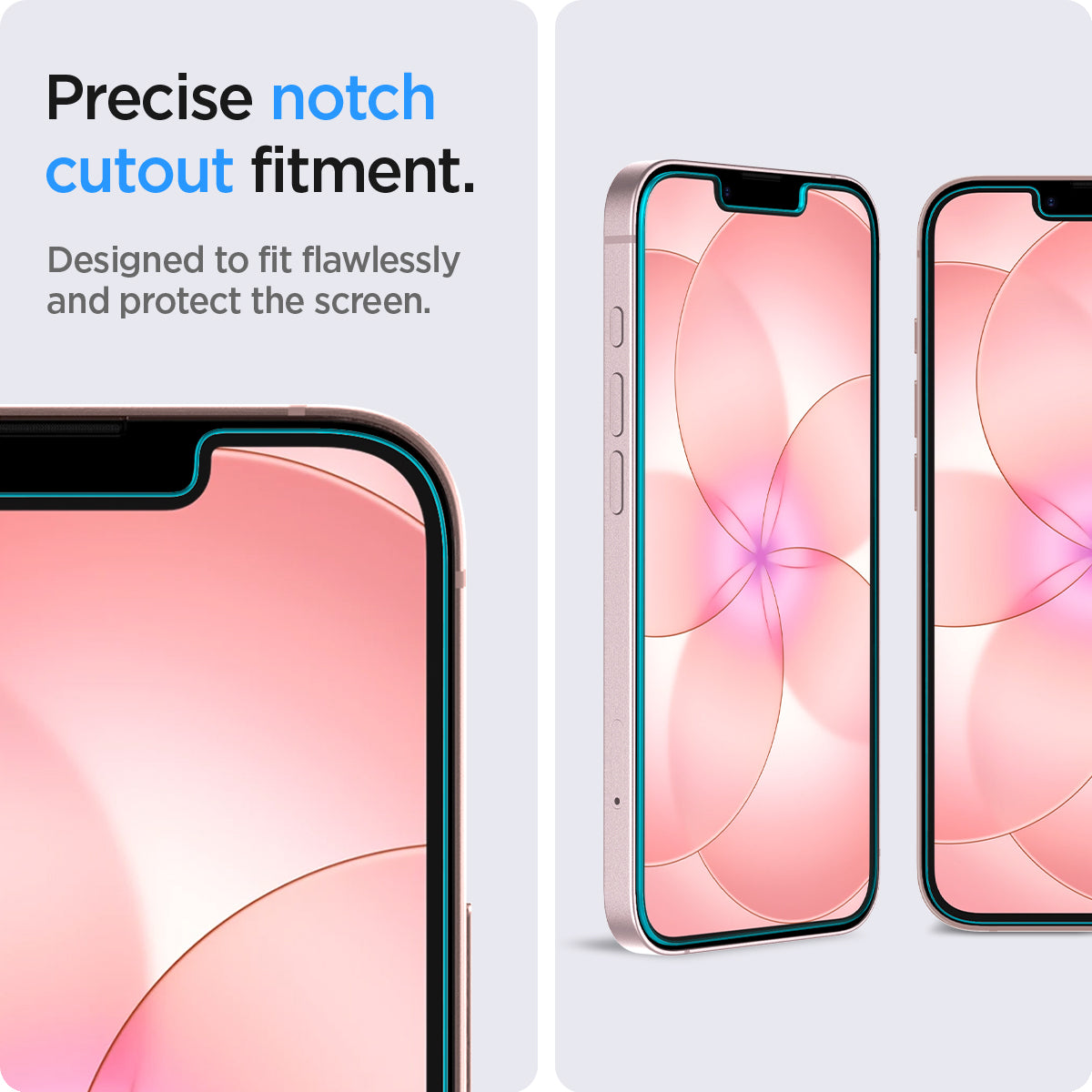 AGL03385 - iPhone 17e Series - GLAS.tR EZ Fit showing precise match cutout fitment. Designed to fit flawlessly and protect the screen.