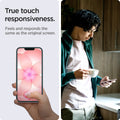 AGL03386 - iPhone 17e Series - EZ Fit GLAS.tR | Sensor Protected showing the true touch responsiveness. Feels and responds the same as the original screen.