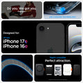 ACS09146 - iPhone 17e Case Ultra Hybrid Classic (MagFit) showing iPhone 17e and iPhone 16e compatibility and compatibility with Mag Fit. Showcases Air Cushion technology along with Mag fit accessories showcases of Mag Fit wallets and chargers but Mag fit accessories are sold separately.