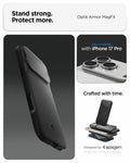 ACS09953 - iPhone 17 Pro Series Case Optik Armor (MagFit) in black showing the stand strong and protect more with the case. Only compatible with iPhone 17 pro