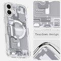 ACS08209 - iPhone 16 Case Ultra Hybrid Zero One (MagFit) in Zero One White  teardown design.