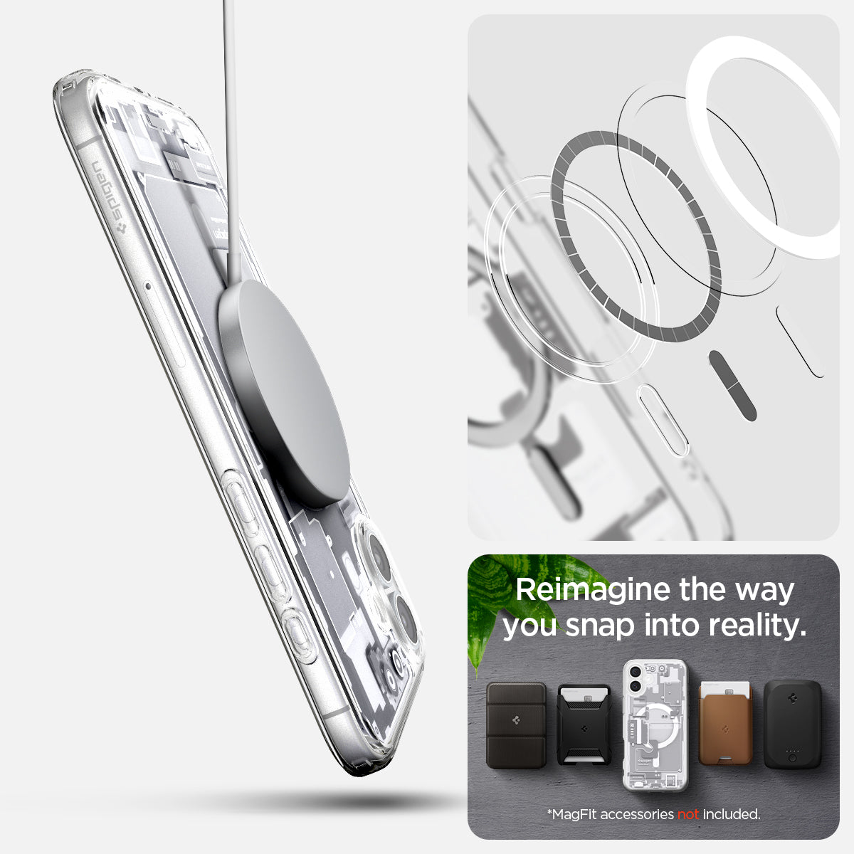 ACS08209 - iPhone 16 Case Ultra Hybrid Zero One (MagFit) in Zero One White magfit. reimagine the way you snap into reality. Magfit accessories not included.