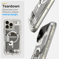 ACS08137 - iPhone 16 Pro Case Ultra Hybrid Zero One (MagFit) in Zero One Natural Titanium teardown design. showcase your iPhone's unique internal design.