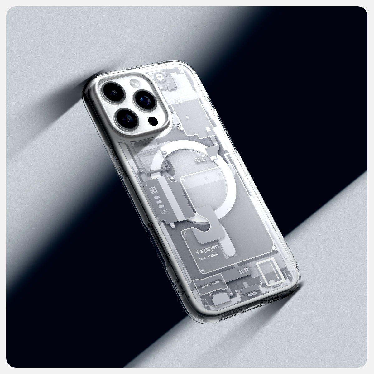 ACS08136 - iPhone 16 Pro Case Ultra Hybrid Zero One (MagFit) in Zero One White