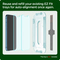 AGL04420 - iPhone 13 Mini EZ Fit GLAS.tR Refill in Clear showing the reuse and refill your existing EZ Fit trays for auto-alignment once again. The tray is NOT included