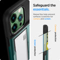 ACS04561 - iPhone 13 Pro Case Slim Armor CS in midnight green showing safeguard the essentials. Raised lips help prevent surfaces scratches or camera and screen