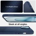 ACS06791 - iPhone 15 Case Liquid Air in navy blue  fluid modern design. Sleek at all angles