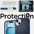 ACS06791 - iPhone 15 Case Liquid Air in navy blue raised edges prevent surface scratches on the camera and screen