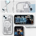 ACS07035 - iPhone 15 Plus Case Ultra Hybrid Zero One in white One oh. so. sleek. showing detail.