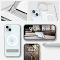 ACS06665 - iPhone 15 Plus Case Ultra Hybrid S (MagFit) in crystal clear showing the different angles
