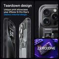 ACS06582 - iPhone 15 Pro Max Case Ultra Hybrid Zero One teardown design. unique print showcases your iPhone 15 pro max's distinct internal design.