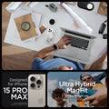 ACS07034 - iPhone 15 Pro Max Case Ultra Hybrid Zero One in white designed for iPhone 15 pro max. ultra hybrid magfit. do you. we got you.